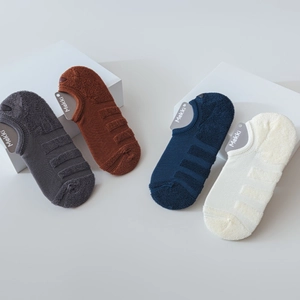 Calzini invisibili in cotone spesso da uomo con suola in spugna e silicone antiscivolo