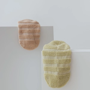 Gepolsterte Damen Füßlinge mit Frotteesohle, gestreiftem Baumwollstoff und Anti-Rutsch-Design