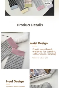 Detail of striped cotton socks with elastic cuffs in blue, yellow, green, and pink