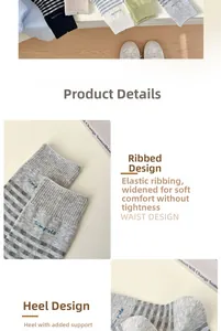 Détail de la maille des chaussettes rayées en coton avec talon renforcé durable