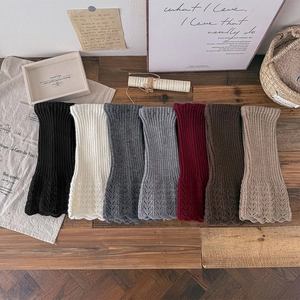Jambières En Tricot Bordure Dentelle Chaussettes Slouch Thermiques Guêtres Sans Pieds Style Vintage Pour Femmes