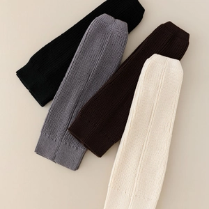 Women Slouchy Leg Warmers Knitted Ribbed Vertical Striped Winter Warm Footless Socks Japanese Style For Girls