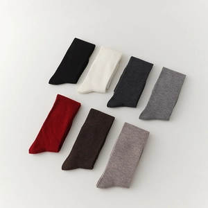 Detailed view of vertical striped knit wool socks in various colors and soft texture