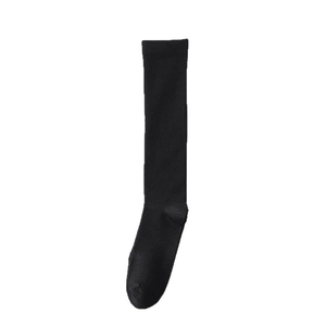 Classic black knee-high knitted socks for women in a minimalist Japanese school style