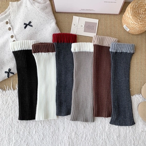 Jambières tricotées style japonais à blocs de couleurs variées pour l'hiver chaud
