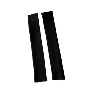 Thick black rib-knit over-the-knee leg warmers with thermal slim-fit compression design