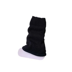 Women's black ribbed knit leg warmers with slouchy style for autumn and winter
