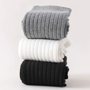Detailed view of ballet yoga socks featuring ribbed knit texture and anti-slip patterns