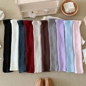 Japanese style rib-knit over-the-knee leg warmers in ten assorted autumn winter colors