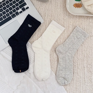 Sweet ballet style mesh socks with pearl bows in black, white and grey colors