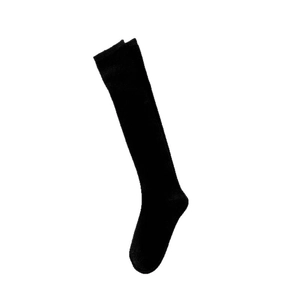 Chaussettes montantes noires classiques style écolière avec texture côtelée amincissante