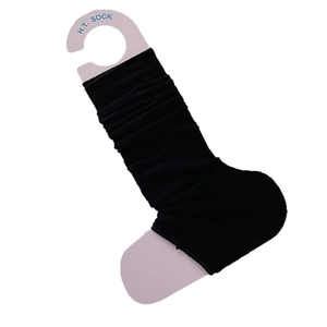 Ballet style vertical ribbed stirrup leg warmers in solid black knit texture