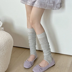 Jambières À Étrier En Coton Côtelé Pour Femmes Style Ballet Chaussettes Plissées Couleur Unie Mode JK