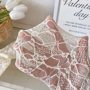 Gros plan détaillé de la texture de dentelle florale complexe et du design en maille