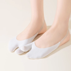 Chaussettes à deux orteils blanches avec sangle en silicone antidérapante et tissu respirant