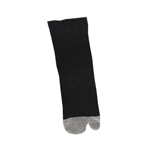 Black and gray split-toe tabi socks in knit cotton for flip-flops and split-toe shoes
