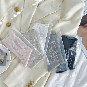 Detailed set of breathable mesh cotton socks in five colors with zipper packaging