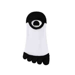 Summer thin five-finger socks in black and white mesh with non-slip silicone heel