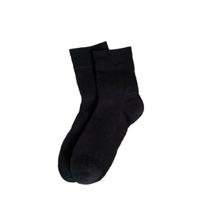 Minimalist black hollow mesh breathable crew socks with ribbed cuffs for daily wear