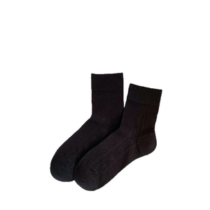 Sweet heart hollow mesh crew socks in solid black, breathable ballet style JK hosiery
