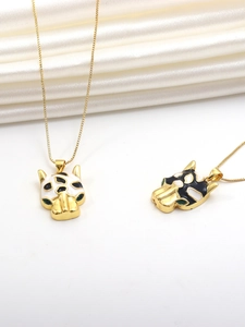 Luxury leopard head pendant necklace with enamel details and green gemstone eyes