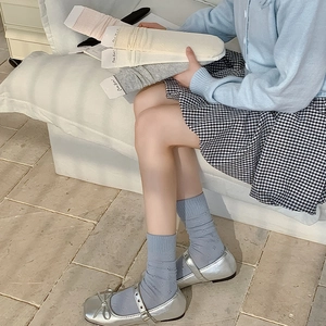Ballet style hollow mesh slouch socks in pastel colors for a breathable summer look