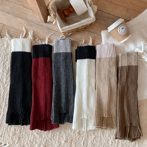 Scaldamuscoli In Maglia Di Acrilico Colori Contrastanti Caldi Autunno Inverno Calze Slouch Stile Giapponese Per Donna