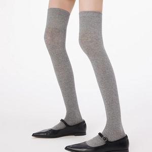 Over The Knee Socks Cotton Blend Ribbed Knit Elastic Breathable JK Academy Style Thigh High Socks For Women