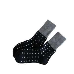 Chaussettes femme en laine à pois avec motifs flocons de neige tricotés et chauds