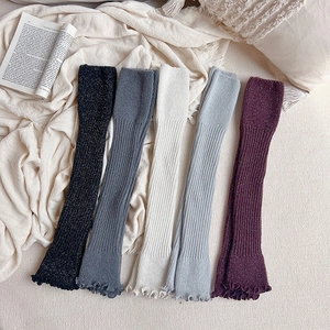 Jambières en tricot côtelé de cinq couleurs avec ourlets à volants, style cocooning