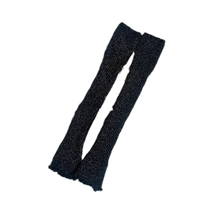 Jambières noires étincelantes en tricot côtelé avec des fibres métallisées