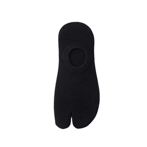 Chaussettes tabi noires invisibles pour femmes avec découpe en coton fin respirant