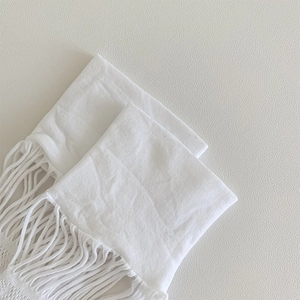 Detail of white mesh lace over-the-knee socks showing fine hollow knit and wide cuffs