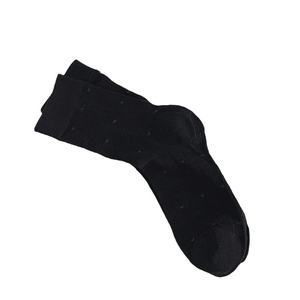 Chaussettes mi-hautes noires avec motif cœur évidé et maille fine extensible style collège