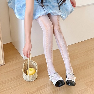 Collants Femmes À Motif Noeud Nylon Ajouré Résille Style Lolita Fin Respirant Doux JK Bonneterie
