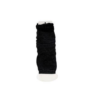 Japanese style black ribbed leg warmers in breathable knit for ballet core and JK outfits