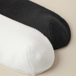 Detailed close-up showing seamless toe stitching and soft knit texture of Lolita socks
