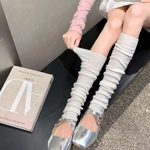 Women Leg Warmers Ribbed Knit Slouch Socks Lettuce Trim Japanese JK Style Sweet Breathable Nylon Hosiery