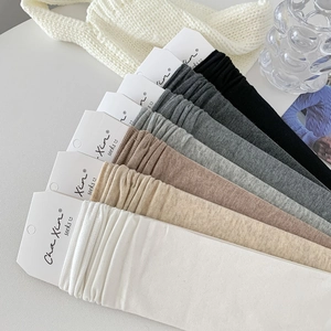 Detailed arrangement of high-quality cotton crew socks in various neutral tones