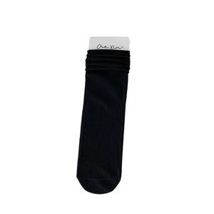 Classic black cotton mid-calf socks with premium minimalist design for loafers