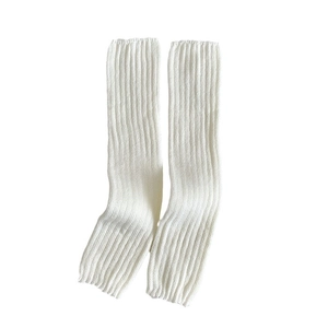 Jambières blanches classiques en tricot côtelé doux pour la chaleur en automne hiver