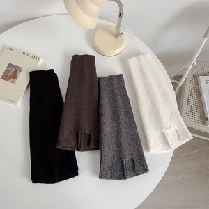 Chic ribbed knit leg warmers in black, coffee, gray and white for winter fashion styling