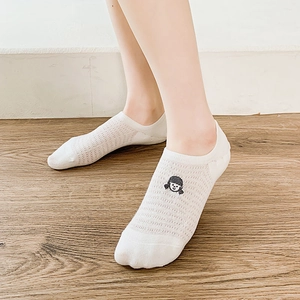 Fantasmini bianchi in mesh da donna con ricamo cartoon carino per l'estate