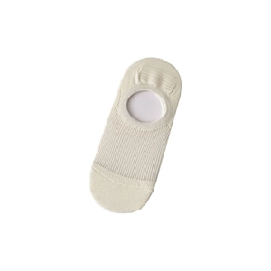 Women ultra-thin invisible boat socks in beige with breathable mesh and non-slip silicone