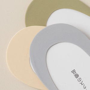 Three pairs of ultra low-cut invisible socks in olive green, beige and light grey tones