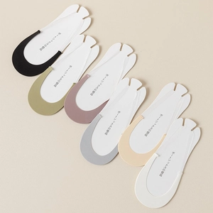 Women Invisible Boat Socks Half-Toe No-Show Ultra-Shallow Anti-Slip Silicone Backstrap Breathable Nylon Solid Simple