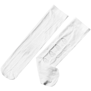 Chaussettes montantes blanches style Lolita japonais avec motif ajouré ovale