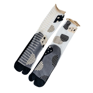 Polka dot mesh split-toe socks for women featuring sheer fabric and two-toe design