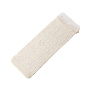 White lace mesh knee high socks with hollow patterns and frilly trim for JK style