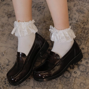 Calze Lolita Da Donna Con Bordo In Pizzo Cotone Fiocco Dolce Stile Uniforme JK Giapponese Decorativo